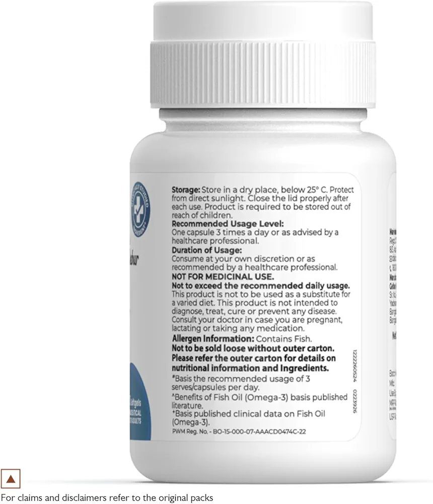 Siens By Dabur Omega-3 Fish Oil Capsules 3000mg - 30 softgels