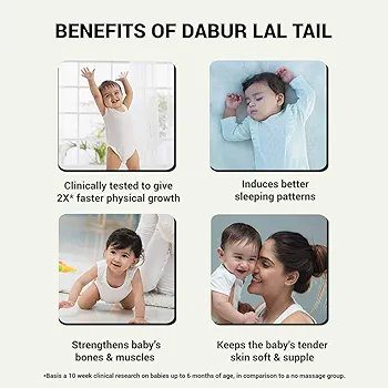 Dabur Lal Tail : Ayurvedic Baby Massage Oil – 500ml
