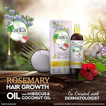 Dabur Vatika Rosemary Hair Growth Oil with Hibiscus &amp; Coconut Oil - 200ml