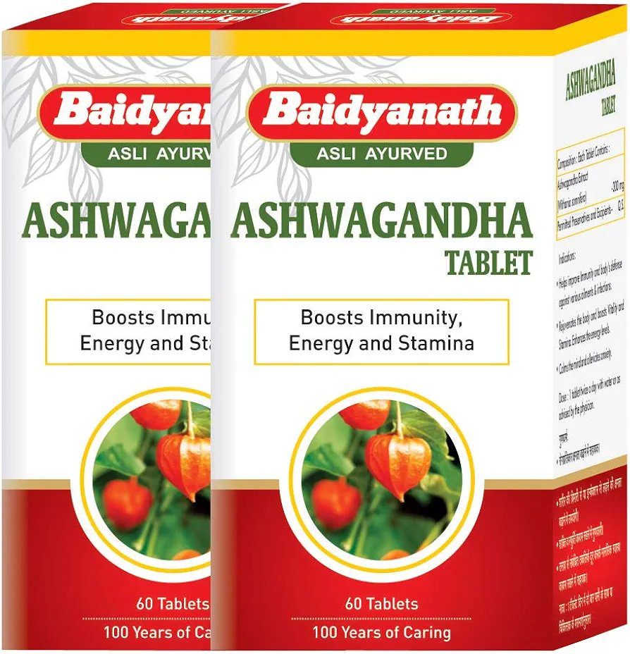 Baidyanath Asli Ayurved Ashwagandha - 60 Tablets (Pack Of 2)
