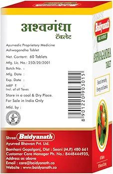 Baidyanath Asli Ayurved Ashwagandha - 60 Tablets (Pack Of 2)