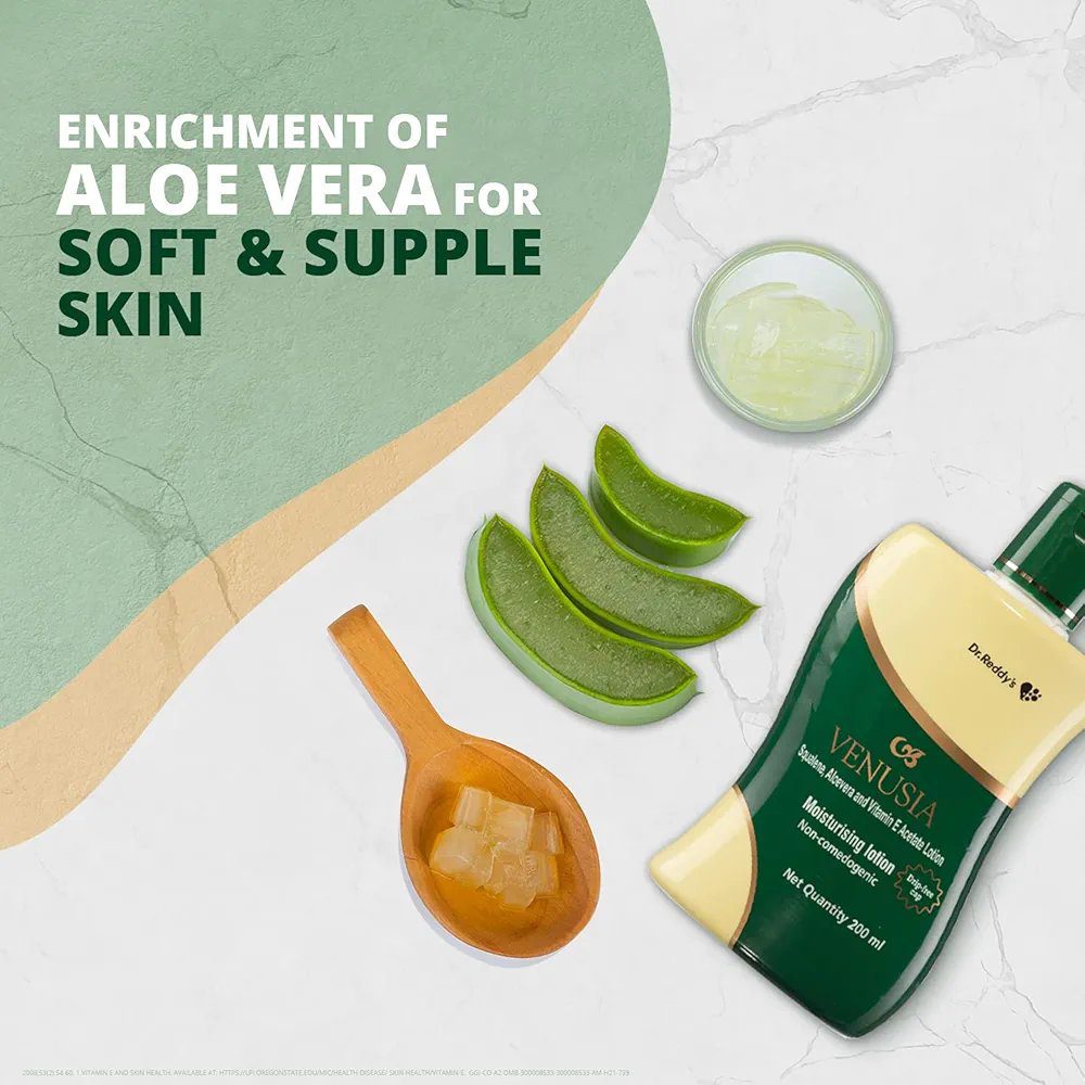 Venusia Dr Reddy'S I Moisturizing Lotion I Enriched With Vitamin E, Aloe Vera &amp; Squalene, 200Ml