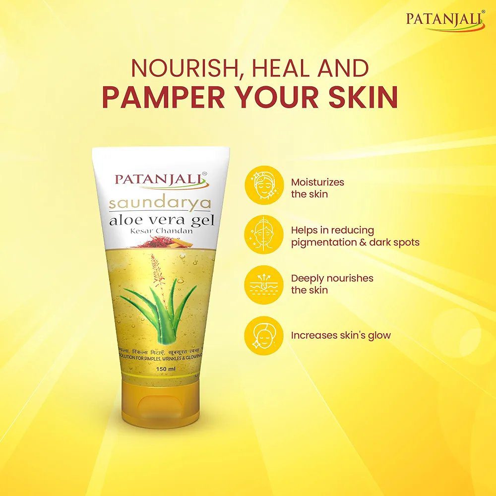 Patanjali Saundarya Aloevera Gel Kesar Chandan 150ml