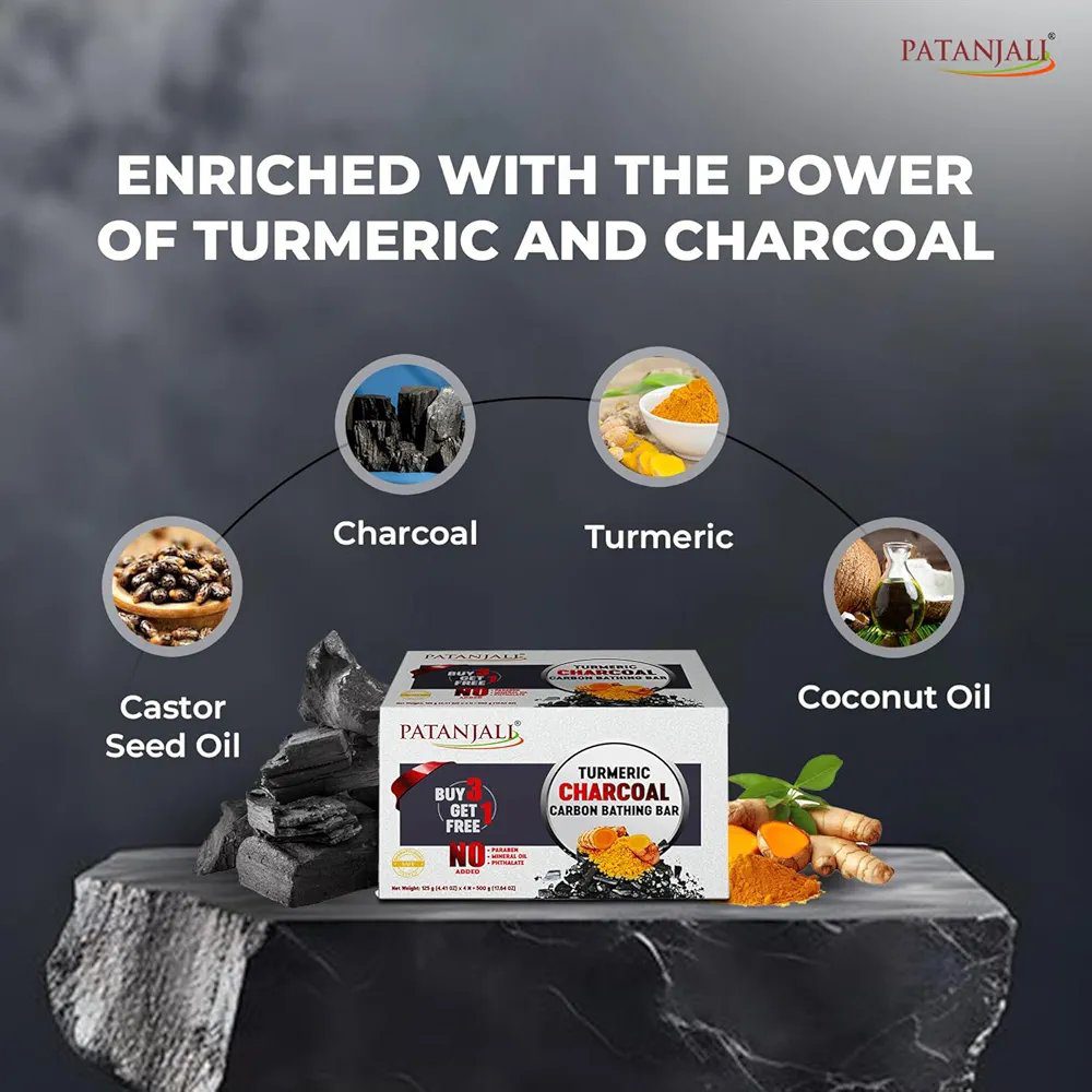 Patanjali Turmeric Charcoal Body Cleansing Soap