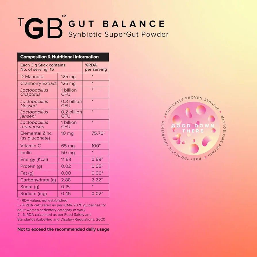 The Good Bug Good Down There SuperGut Powder for Women| 15 days pack