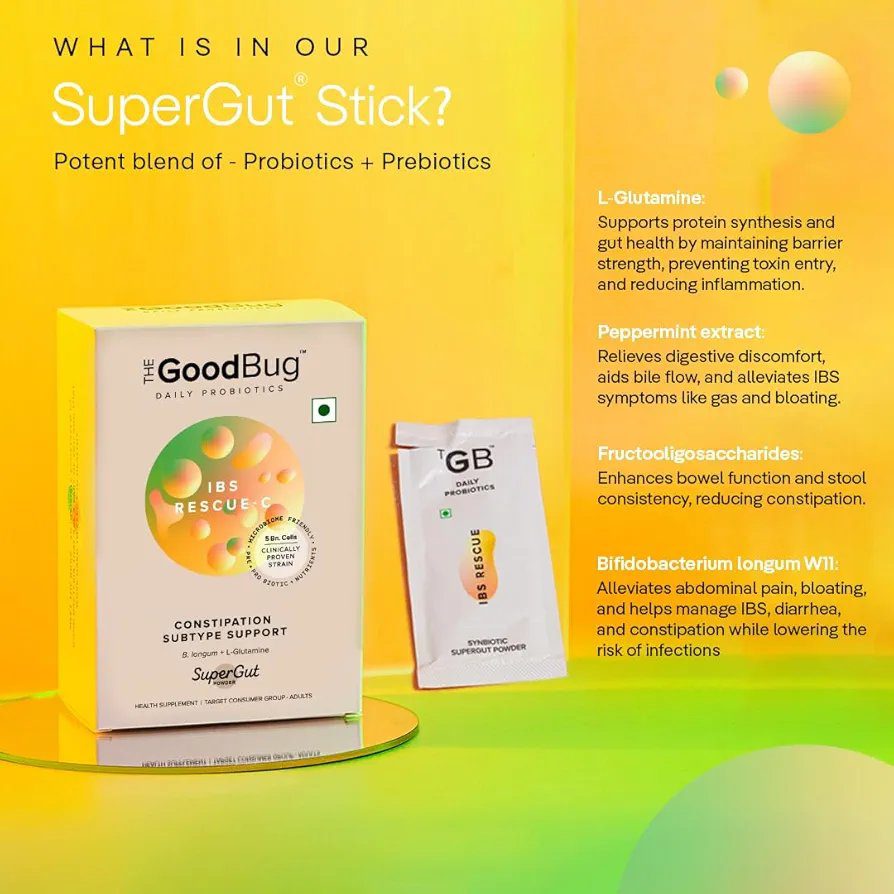 The Good Bug Ibs Rescue C Supergut Powder| 15 days pack