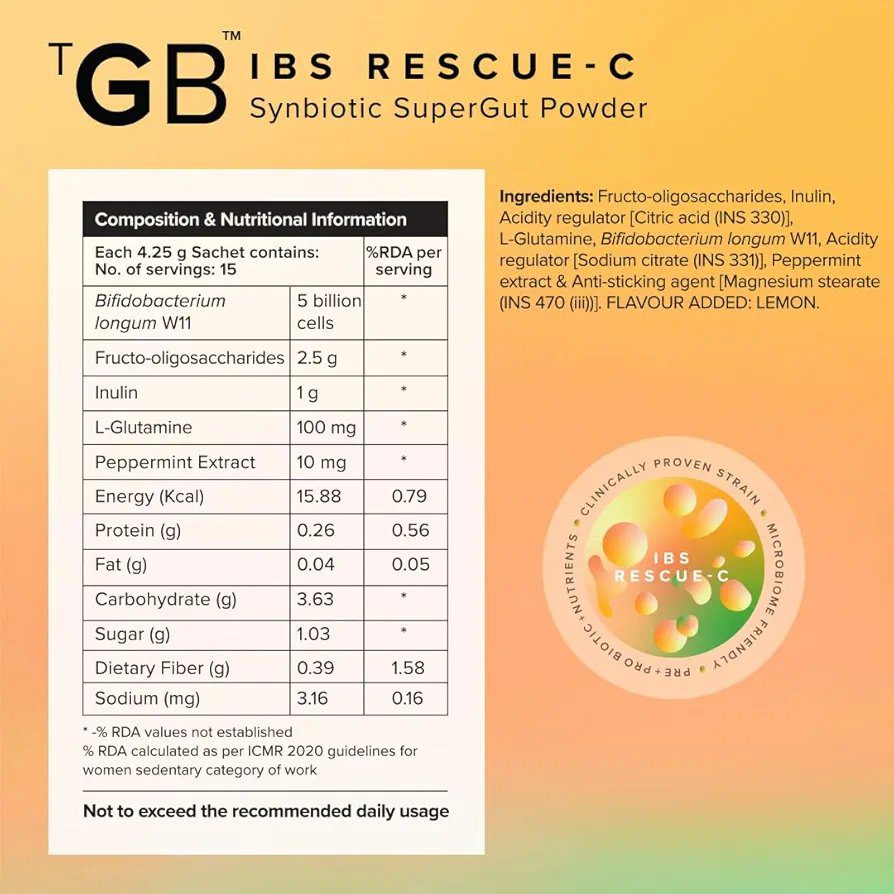The Good Bug Ibs Rescue C Supergut Powder| 15 days pack