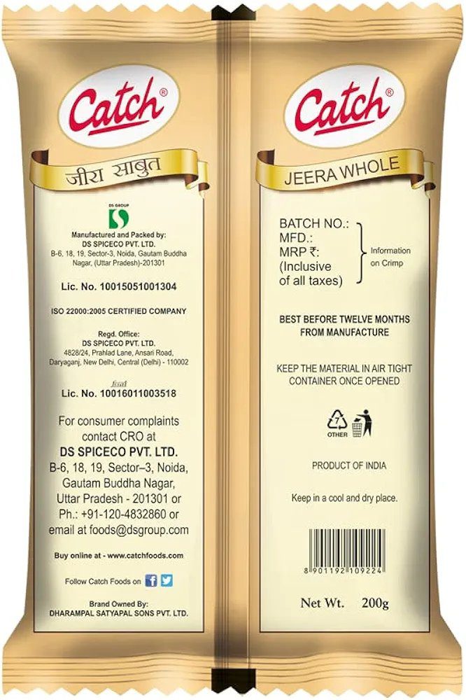 Catch Cumin Whole | Jeera Whole, 200g