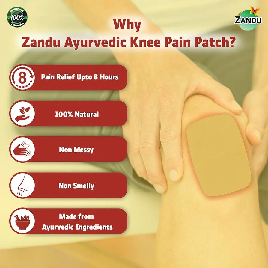 Zandu Ayurvedic Knee Pain Relief Patch (Pack of 5 Patches)