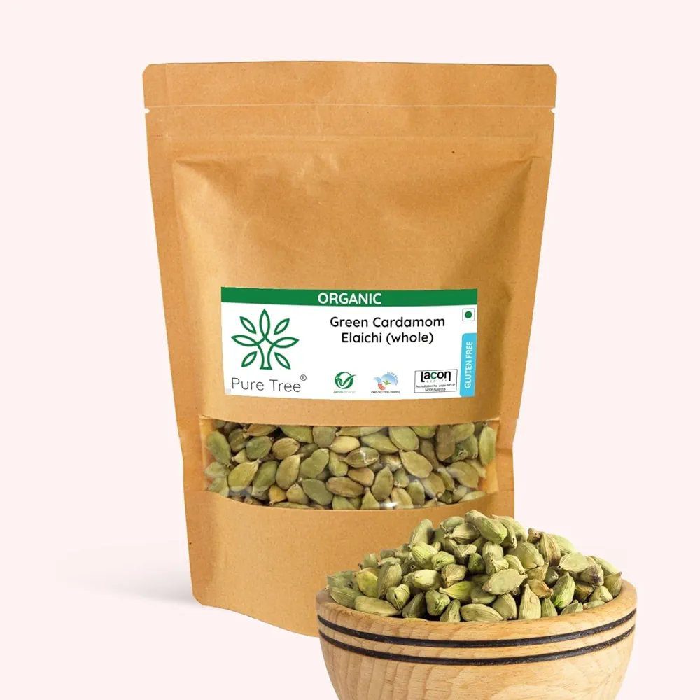 Pure Tree Certified Organic Elaichi|50 Gram|