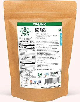 Pure Tree Certified Organic Tej Patta Leaves | 50 Grams |