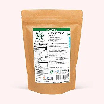 Pure Tree Certified Organic Mustard Seeds Big | 250 Gm |