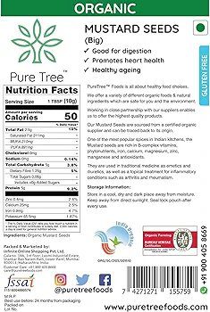 Pure Tree Certified Organic Mustard Seeds Big | 250 Gm |