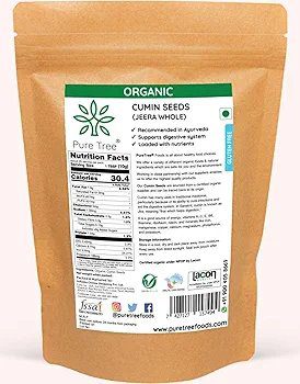 Pure Tree Certified Organic Jeera Seeds | 250 Gm|