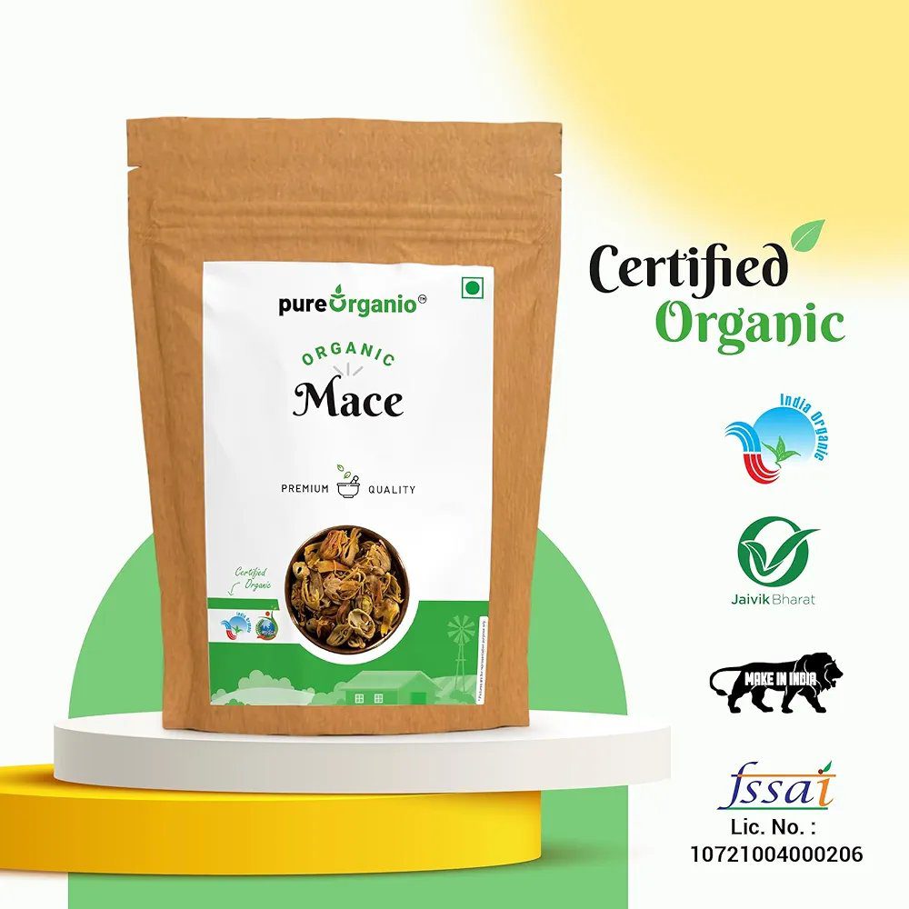 Pure Organio Organic Whole Mace Spice - japatri (50 Gm)