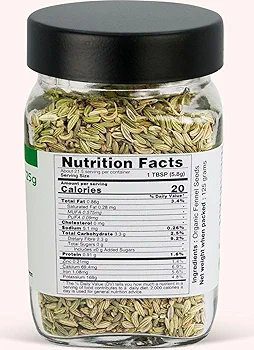 Pure Tree Certified Organic Fennel Seeds | | Glass Jar | Saunf 125 Gm