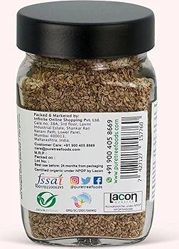 Pure Tree Certified Organic Carom Seeds|150 Gram|