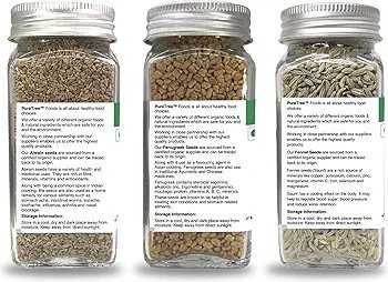 Pure Tree Certified Organic Ajwain 60g, Methi Seeds 100g, Saunf 50g |