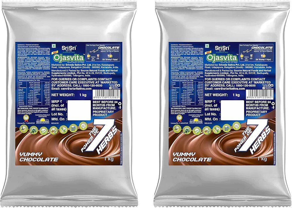 Sri Sri TATTVA shuddhta ka naam Ojasvita Chocolate, 1Kg (Foil Pack Of 2)