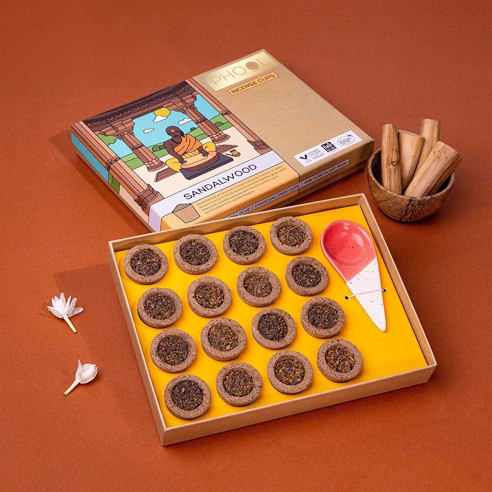 PHOOL LUXURY INCENSE Sandalwood Havan Cups