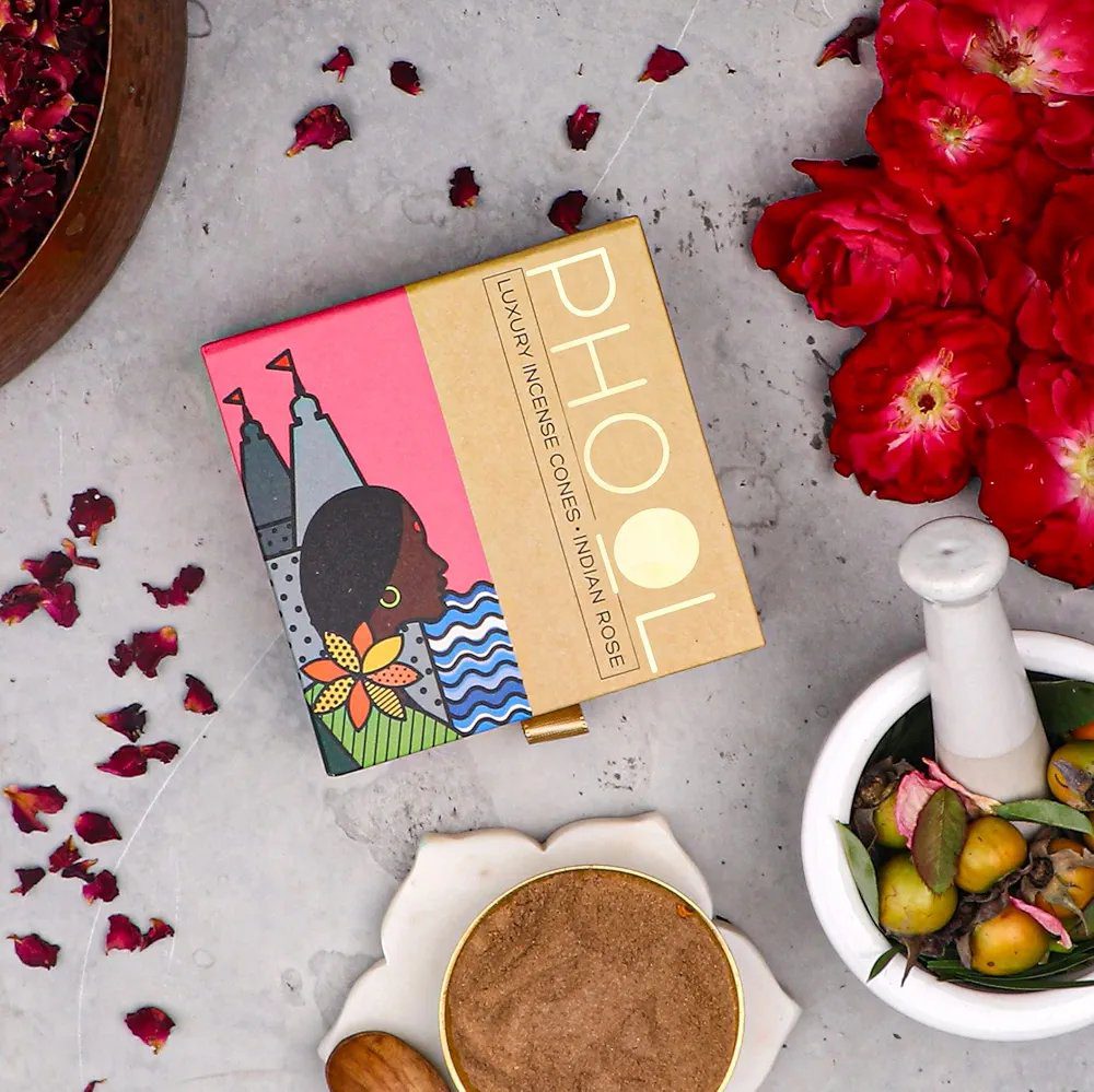 PHOOL LUXURY INCENSE Natural Incense Cones (Bundle Pack of 4)