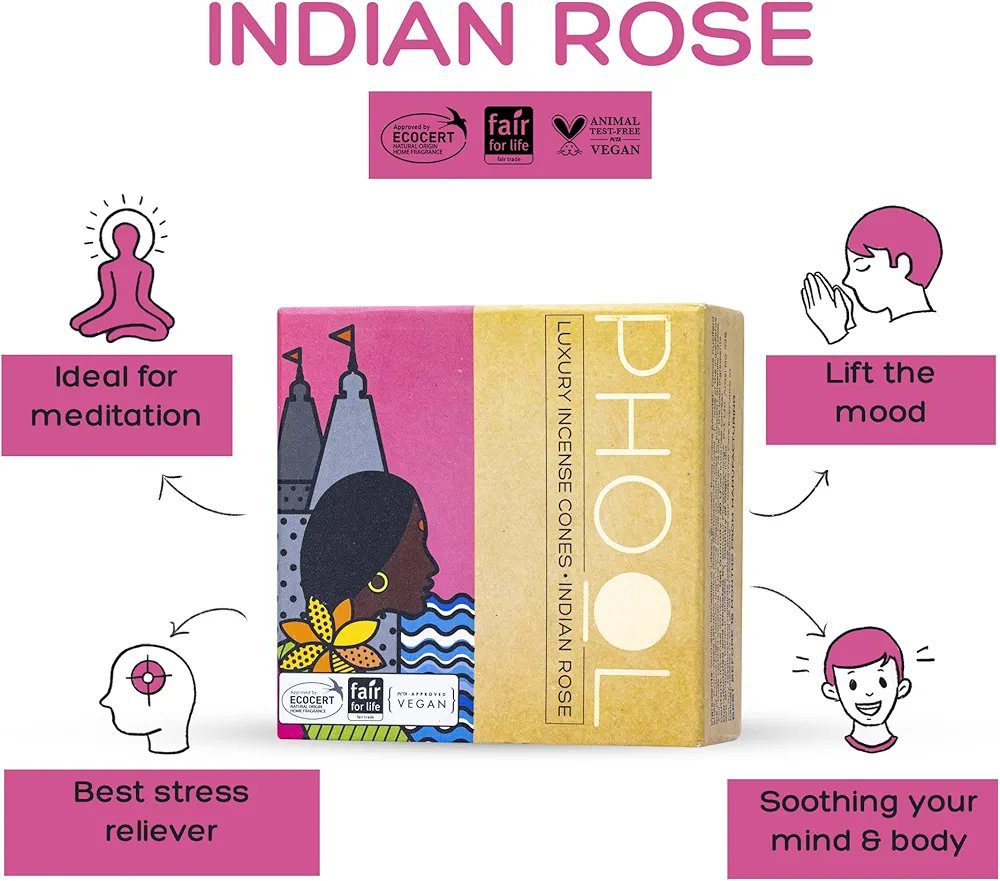 PHOOL LUXURY INCENSE Natural Incense Cones (Bundle Pack of 4)