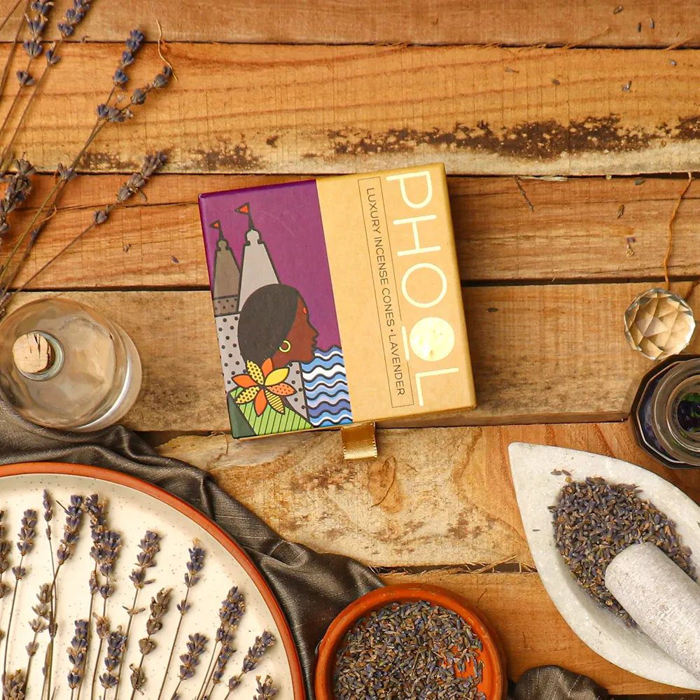 PHOOL LUXURY INCENSE Natural Incense Cones (Bundle Pack of 4)