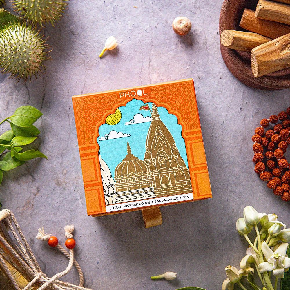 Phool Kashi Vishwanath Pooja dhoop Cone - Sandalwood