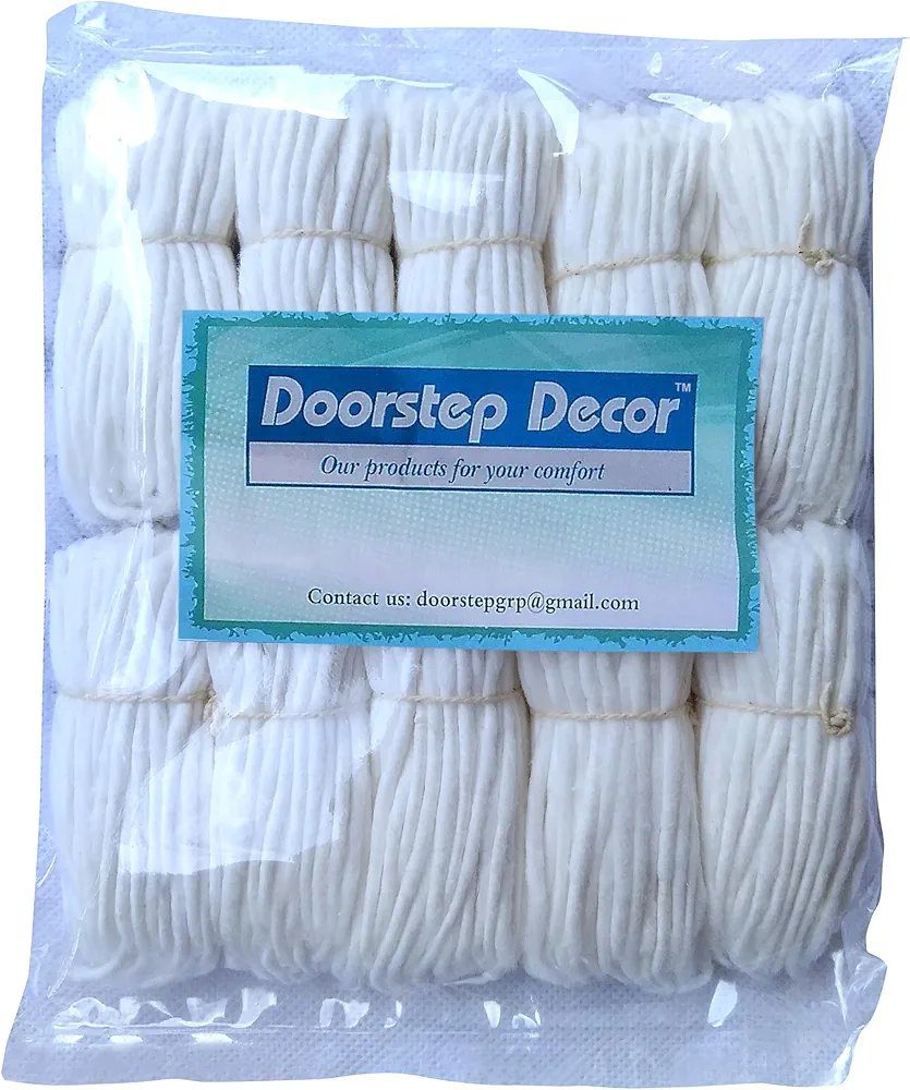 DOORSTEP DECOR" Premium Quality Pack of 2000 Pieces Long Cotton Wicks