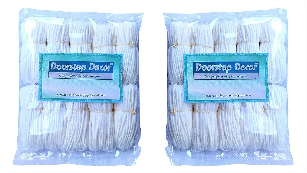DOORSTEP DECOR" Premium Quality Pack of 2000 Pieces Long Cotton Wicks