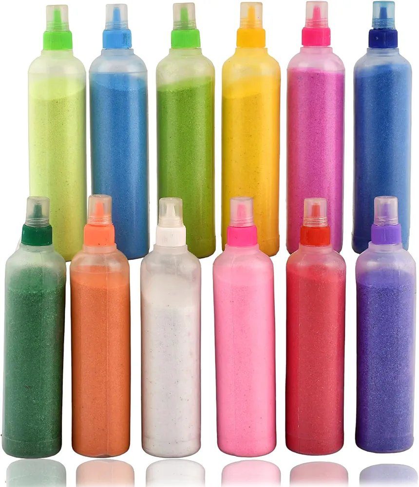 CraftVatika 12 Rangoli Colour Powder Tube Kit