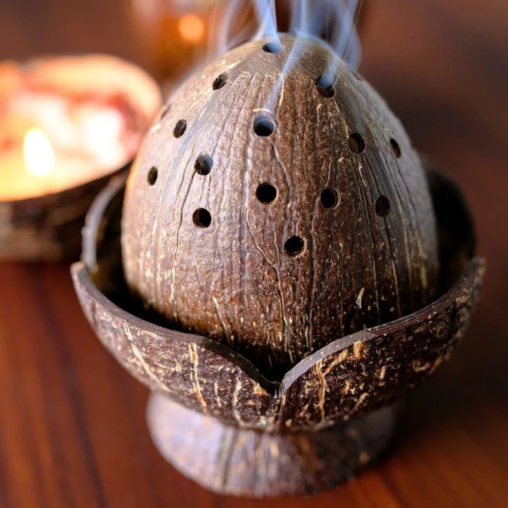 Thenga Coconut Shell Dhoop Batti Stand