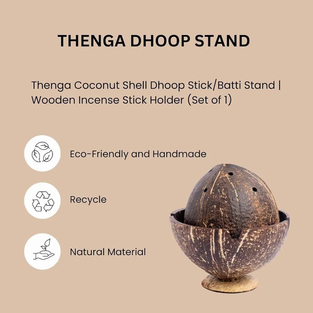 Thenga Coconut Shell Dhoop Batti Stand