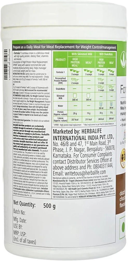 Herbalife Formula 1 Nutritional Shake Mix – Chocolate Flavor | 500g | Meal Replacement