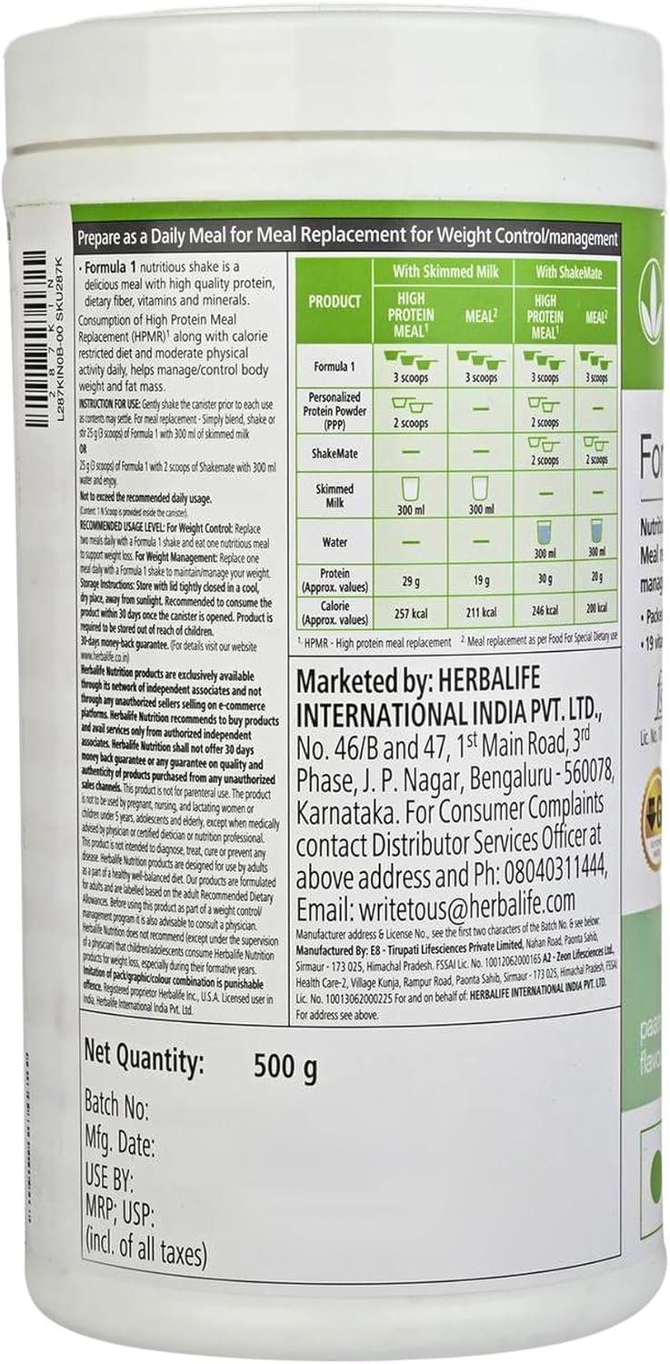 Herbalife Formula 1 Nutritional Shake Mix Paan 500 Gram