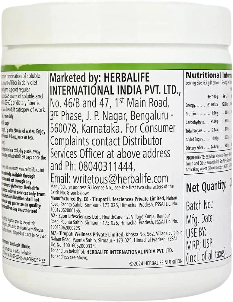 Herbalife Active Fiber Complex Powder ,Unflavored, 1 Count