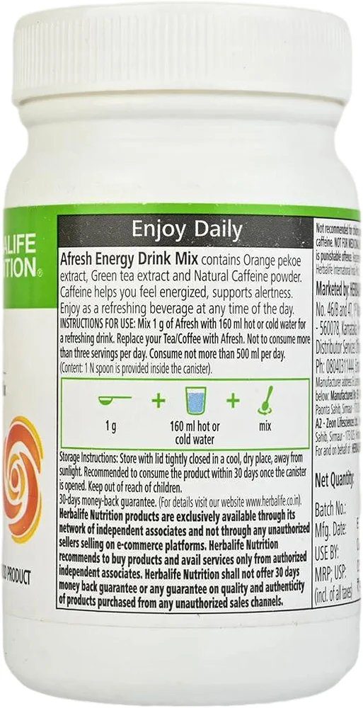 Herbalife Afresh Energy Drink Lemon Flavor (50 gm