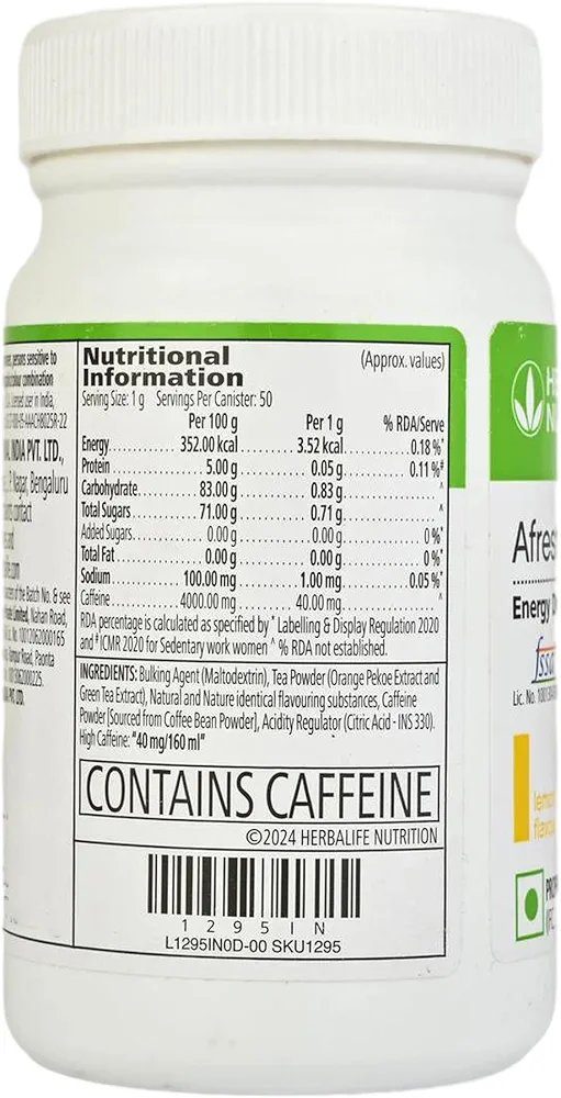 Herbalife Afresh Energy Drink Lemon Flavor (50 gm