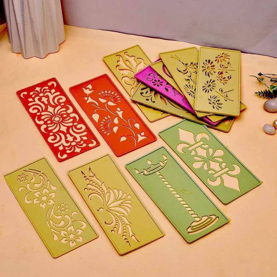 CRAFTAM Different Design Ready to Draw Rangoli Making Stencils