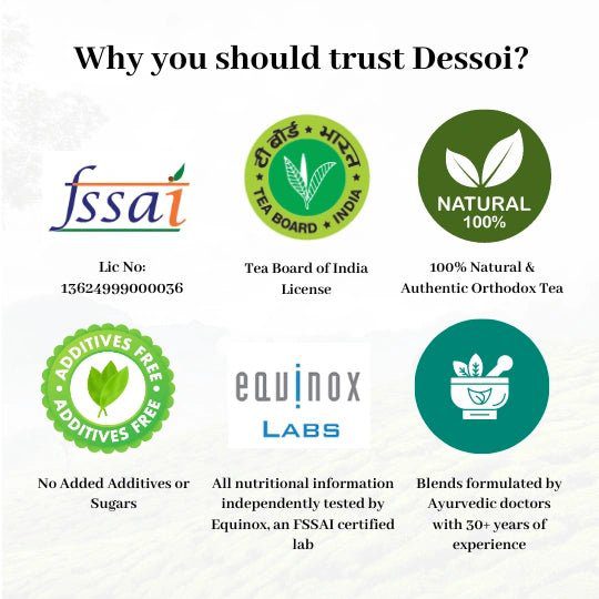 Dessoi Naturals Felicis Herbal Tea for Relaxation &amp; Stress Relief | With Lemongrass and Rose