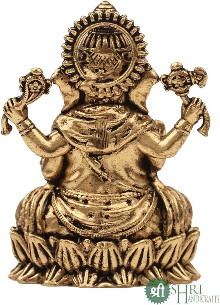 INDICAST Brass 2" Hindu God Statue Ganpati Ganesh Idol