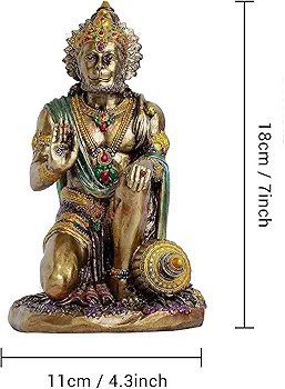 TIED RIBBONS Lord Hanuman Idol in Sitting Position (18 x 11 Cm, Multicolored)