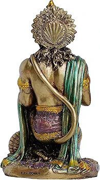 TIED RIBBONS Lord Hanuman Idol in Sitting Position (18 x 11 Cm, Multicolored)