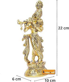 KridayKraft Lord Krishna Metal Statue