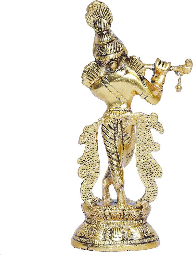 KridayKraft Lord Krishna Metal Statue