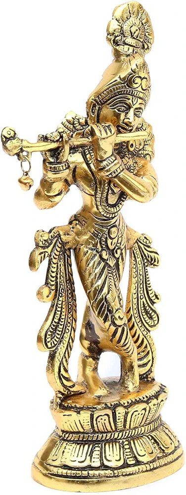 KridayKraft Lord Krishna Metal Statue