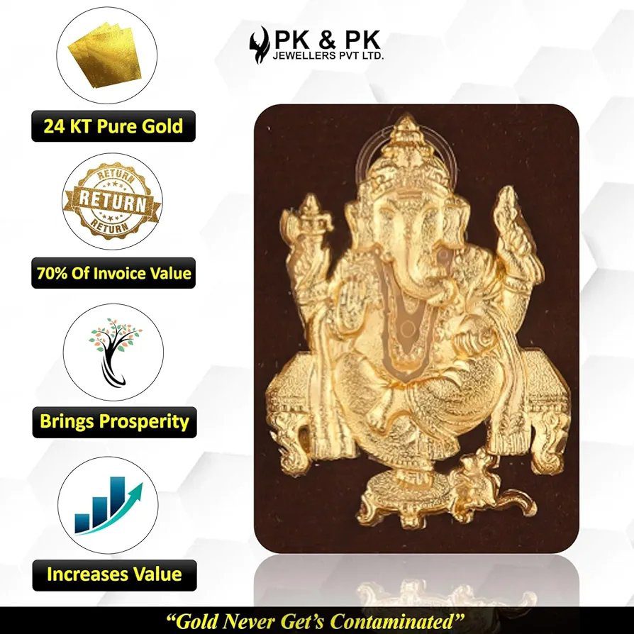 Pk &amp; Pk Jewellers Ganesha | 24KT Gold Frame |