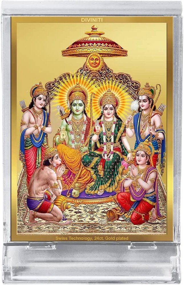 DIVINITI Ram Darbar God Idol Photo Frame for Car Dashboard, Table Décor|