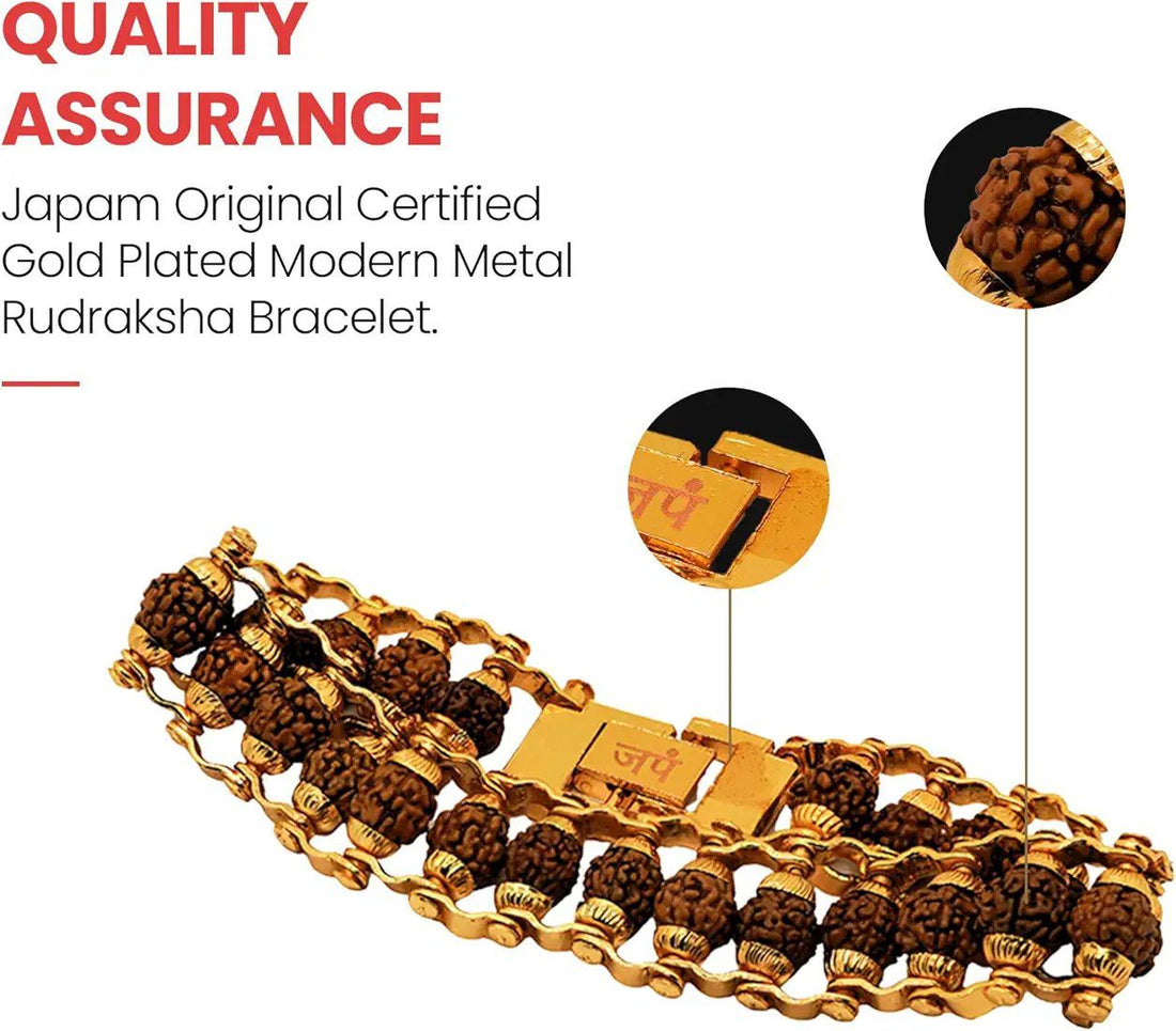 Japam Gold Plated Modern Rudraksha Bracelet