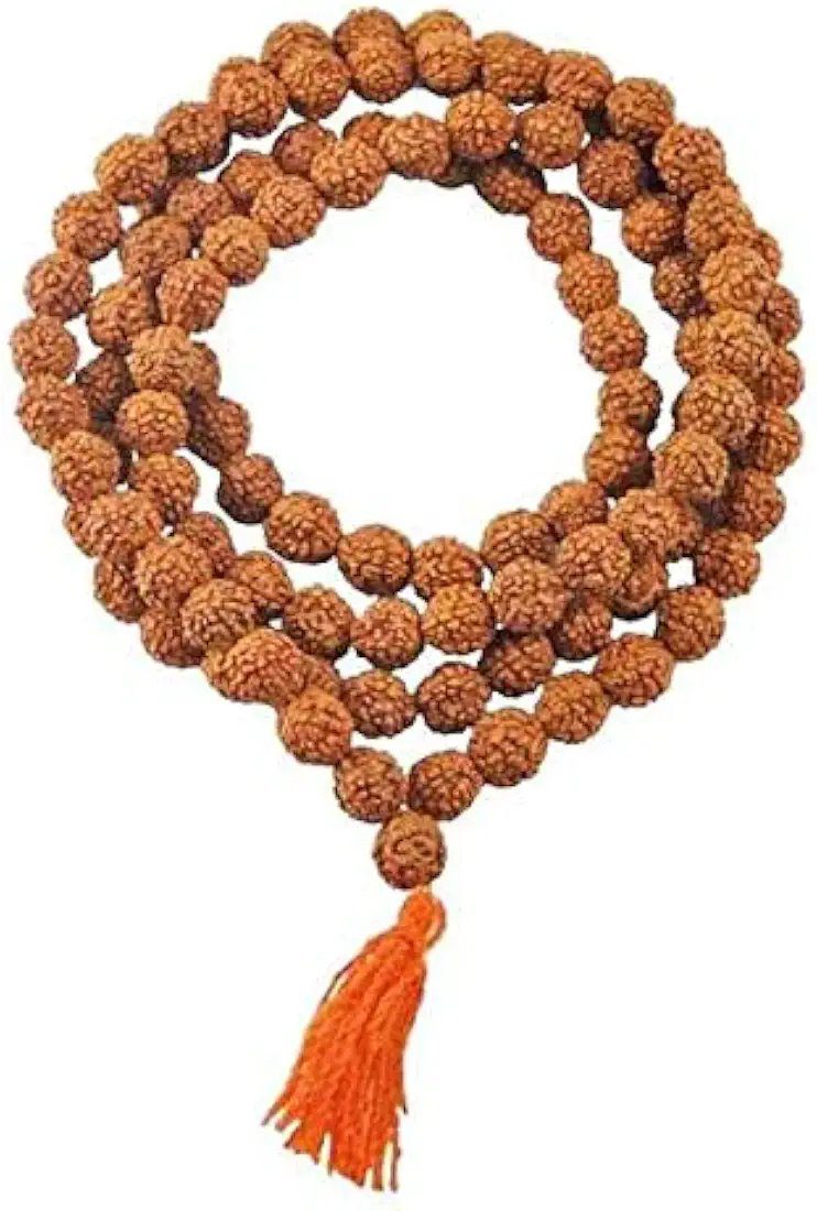 Petrichor Rudraksha Mala Original Nepal (Brown, 108 Rudraksha beads, 9 mm | Length : 20 inches, 1 pc) For Unisex Adult